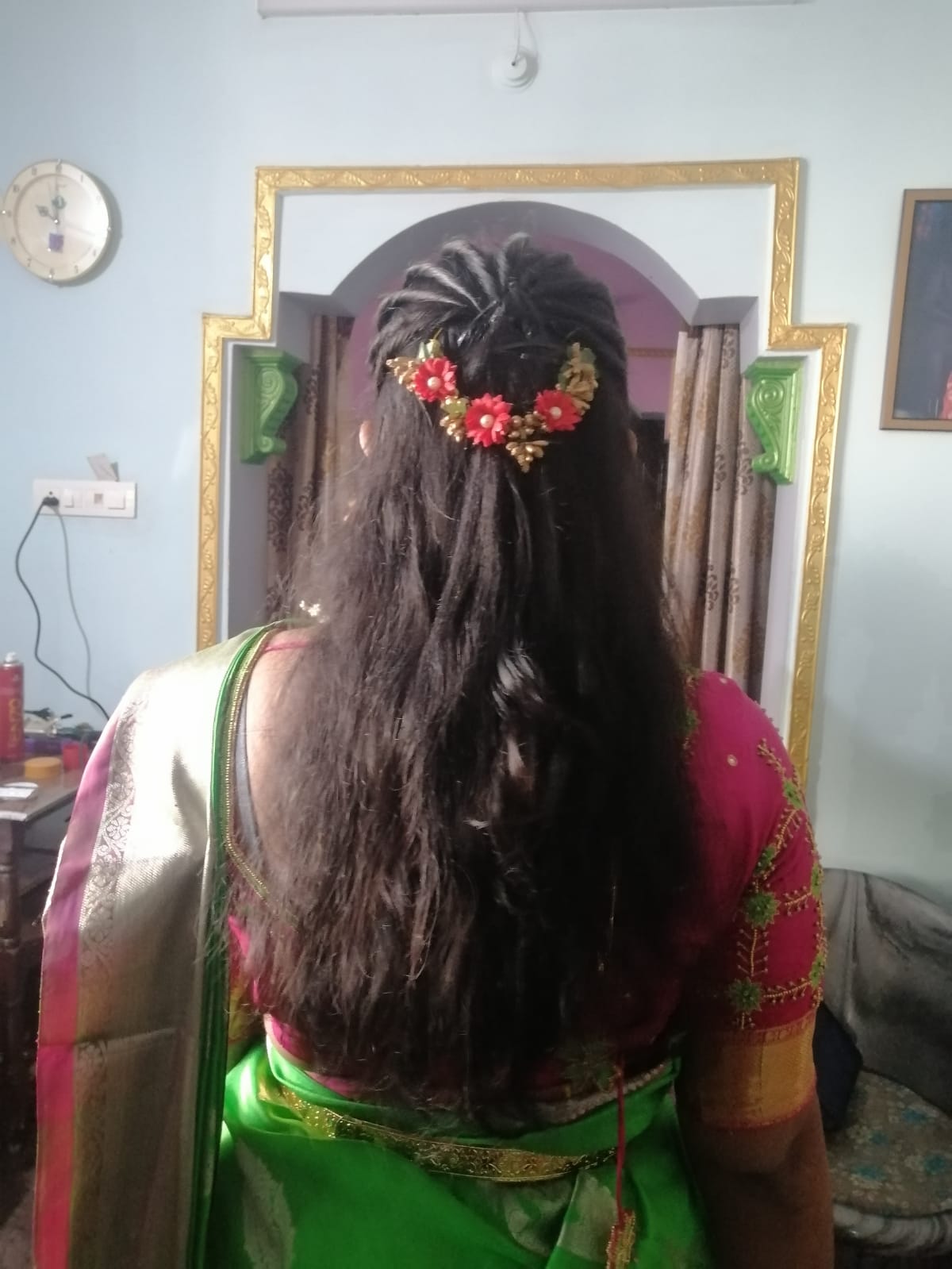 Bridal Hair with Floral Decorations